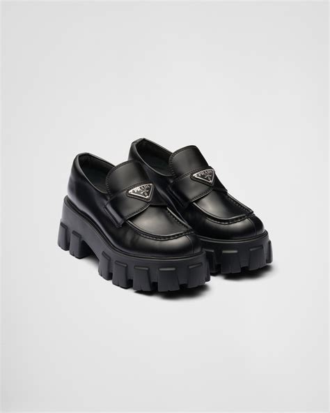 platform prada loafer|Prada pointed loafers.